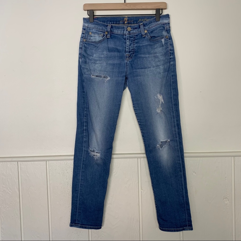 7 For All Mankind Josephina Skinny Boyfriend Jeans